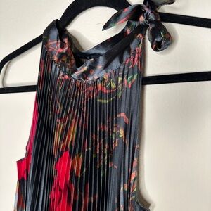 Floral Pleated Halter dress